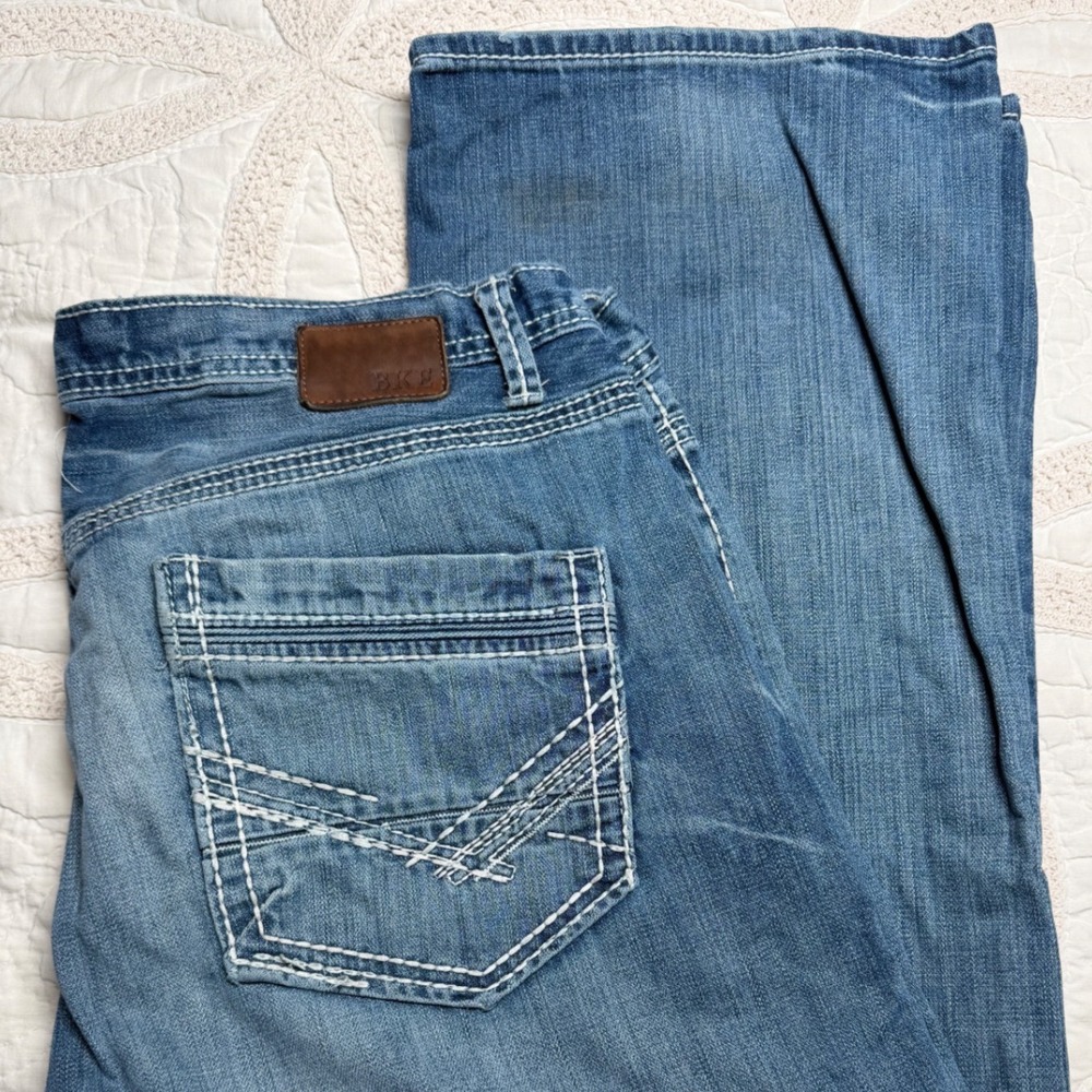BKE Tyler 40R WORK Jeans Blue Straight Leg Contrast‎ Stitch Grunge Streetwear